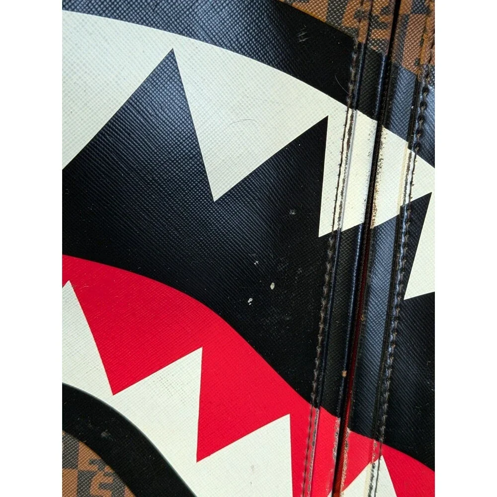 Sprayground Limited Edition Shark Mouth Backpack Zipper Needs Repair & See Photo